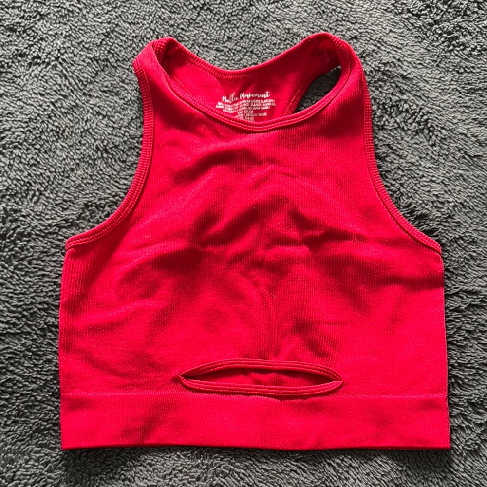 Bella Movement Red Ribbed Crop Top